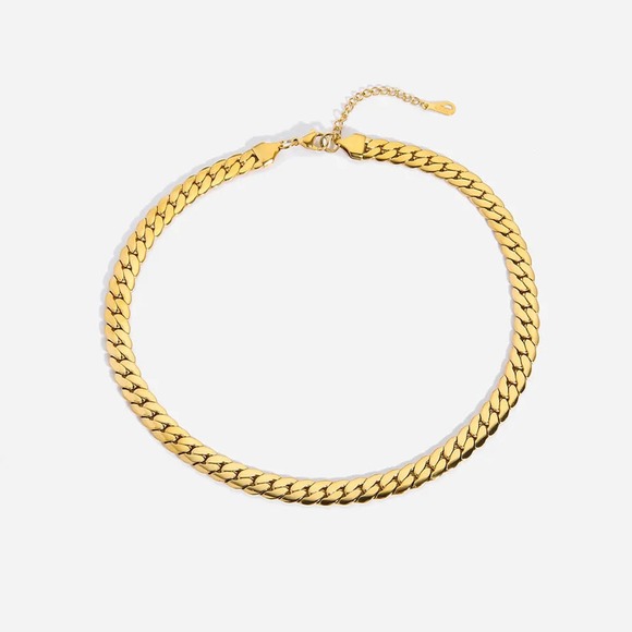 SHABA 18K Gold Plated Stainless Steel Braided Bone Chain Necklace Gold Silver - Picture 4 of 11